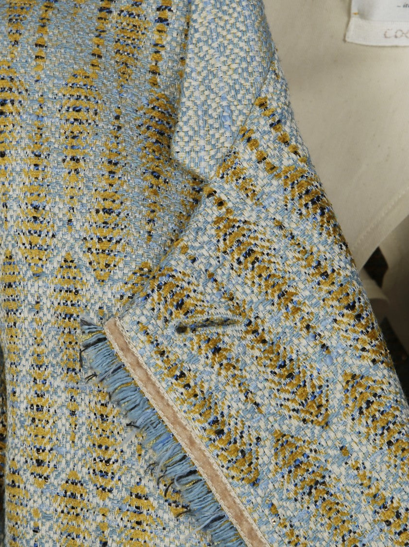 Forte Forte Textured Jacquard Blazer With Notched Lapel And Frayed Edges