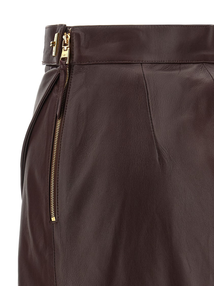 Elisabetta Franchi Nappa Leather Mini Skirt