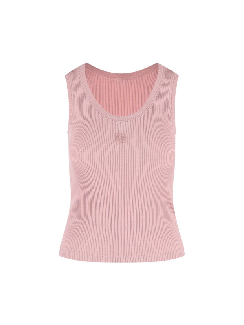 Loewe "Anagram" Silk Tank Top Pink