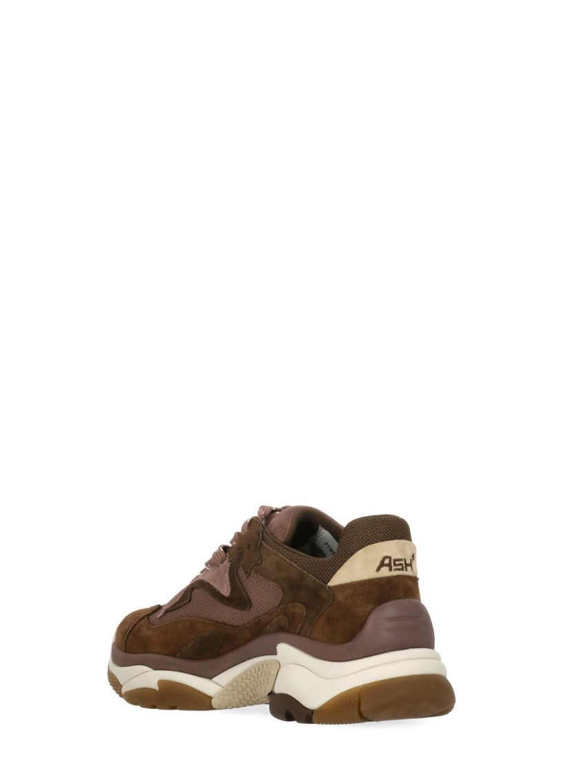 Ash Brown Addict Suede Mesh Sneakers
