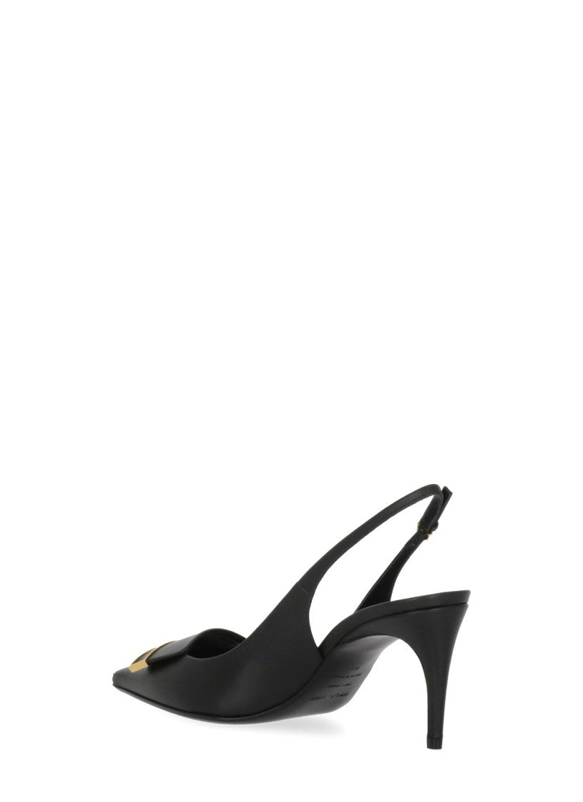 Sergio Rossi Black Arrowhead Decorative Plaque Pumps