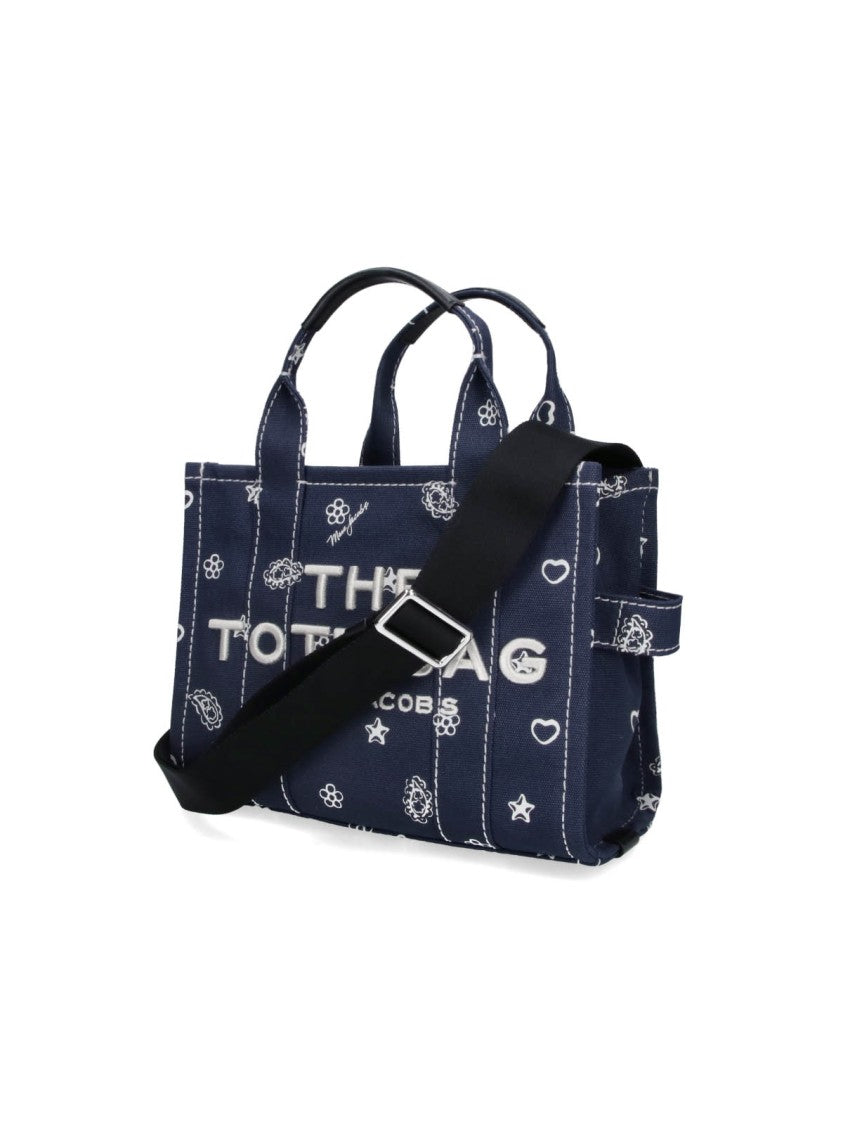 Marc Jacobs Blue The Tote Bag Small Cotton Tote Bag