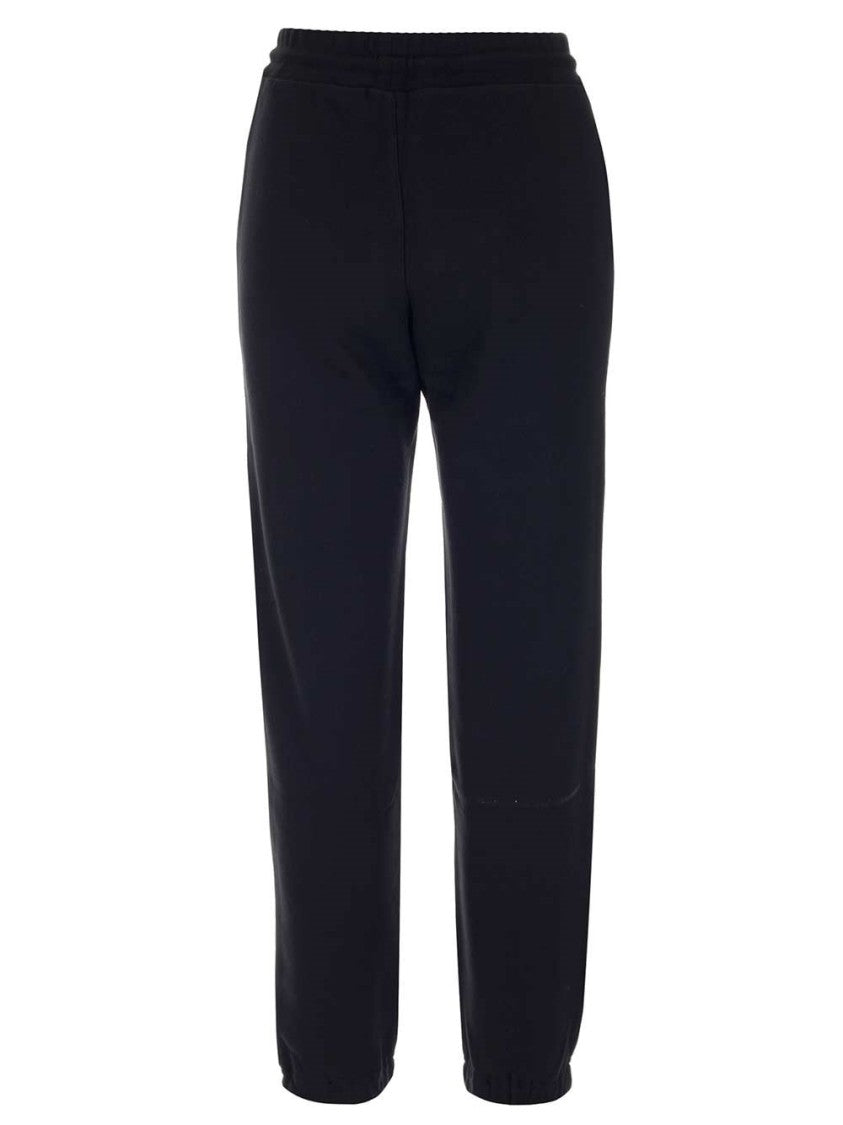 Msgm Relaxed Fit Black Jogger Pants With Adjustable Waistband