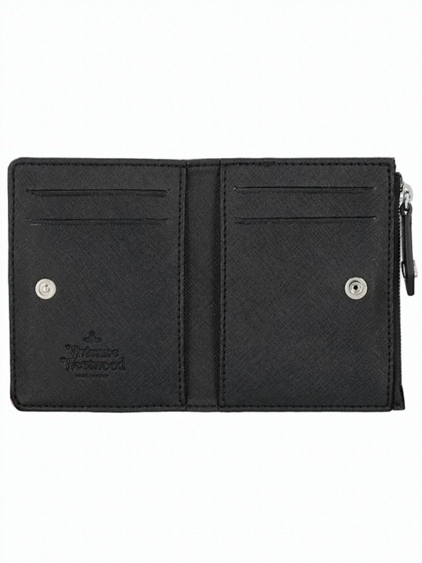 Vivienne Westwood Compact Textured Cardholder With Zippered Compartment