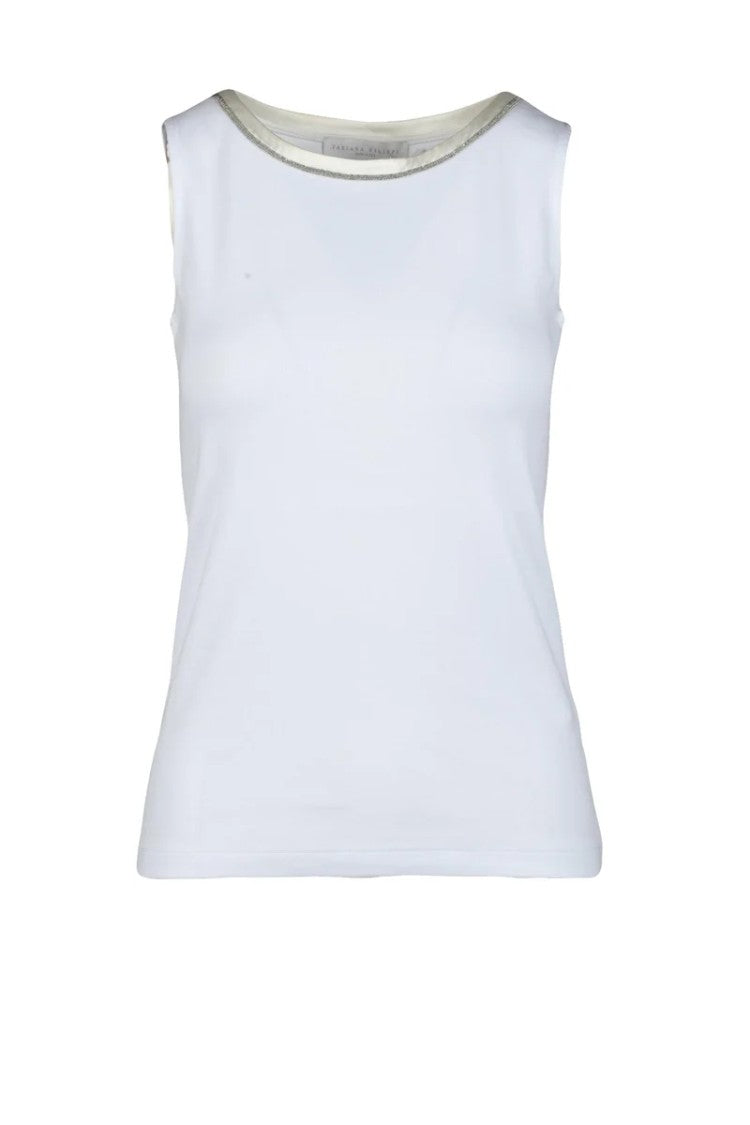 Fabiana Filippi White Stretch Cotton Top