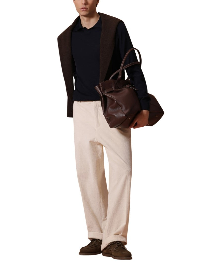 Ballantyne Butter Corduroy Wide-Leg Pants