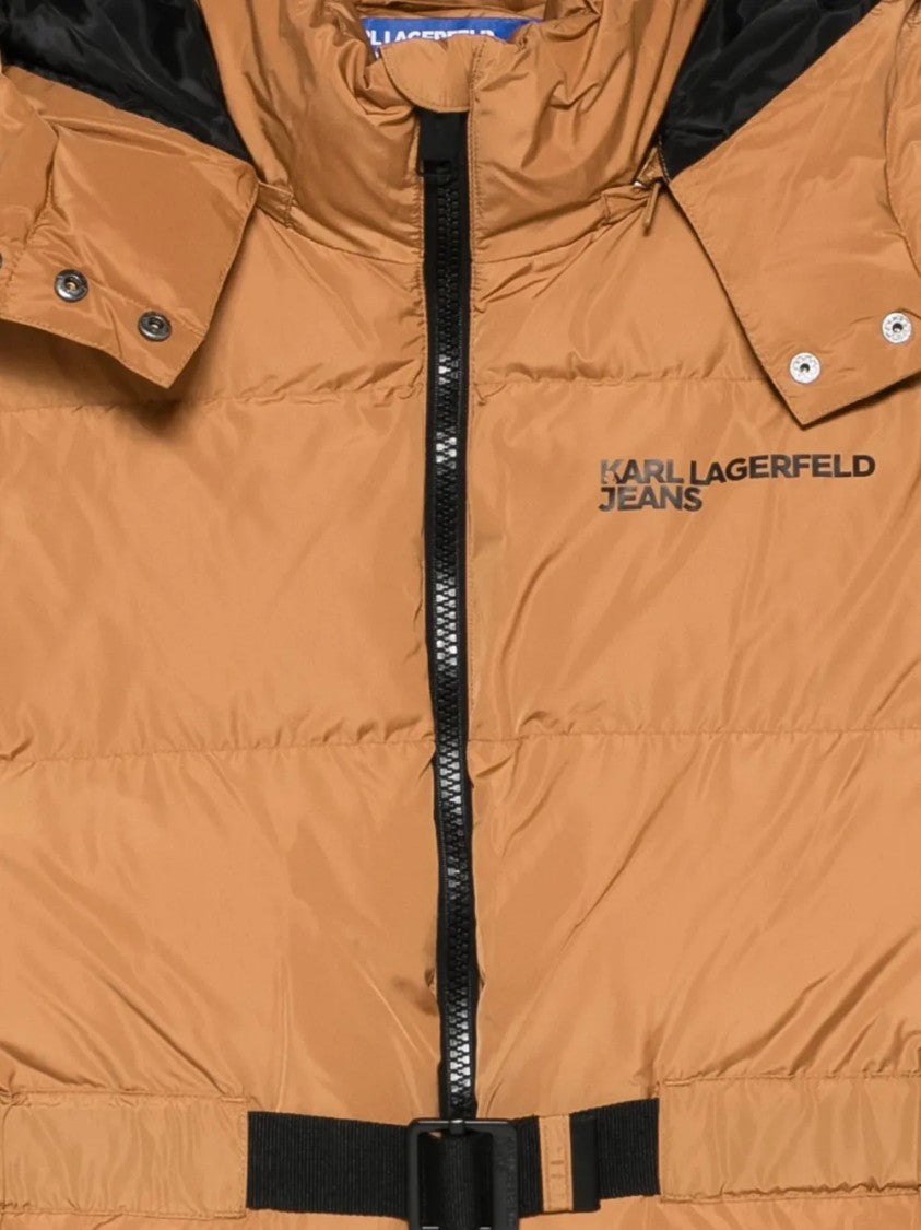 Karl Lagerfeld Black Zip-Up Giubbino With Stand Collar