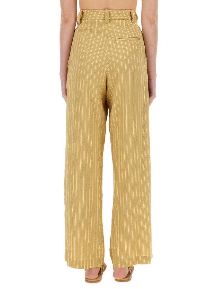 Alysi Striped Satin Tailored Pants