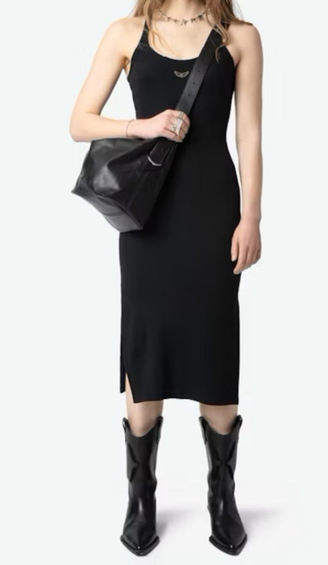 Zadig & Voltaire Fitted Black Midi Dress