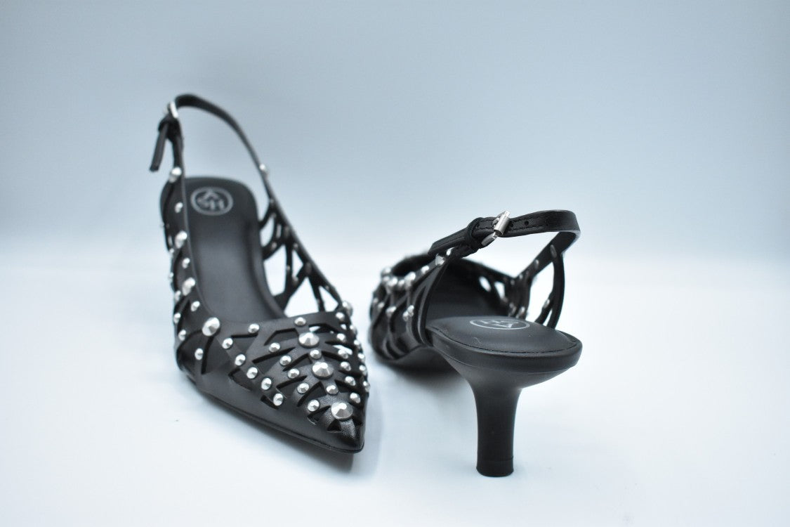 Ash Laced Black Low-Cut Shoes With Metallic Studs