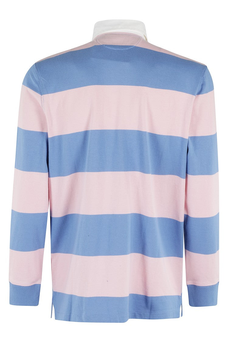 Polo Ralph Lauren Striped Long Sleeve Rugby Shirt With Polo Collar