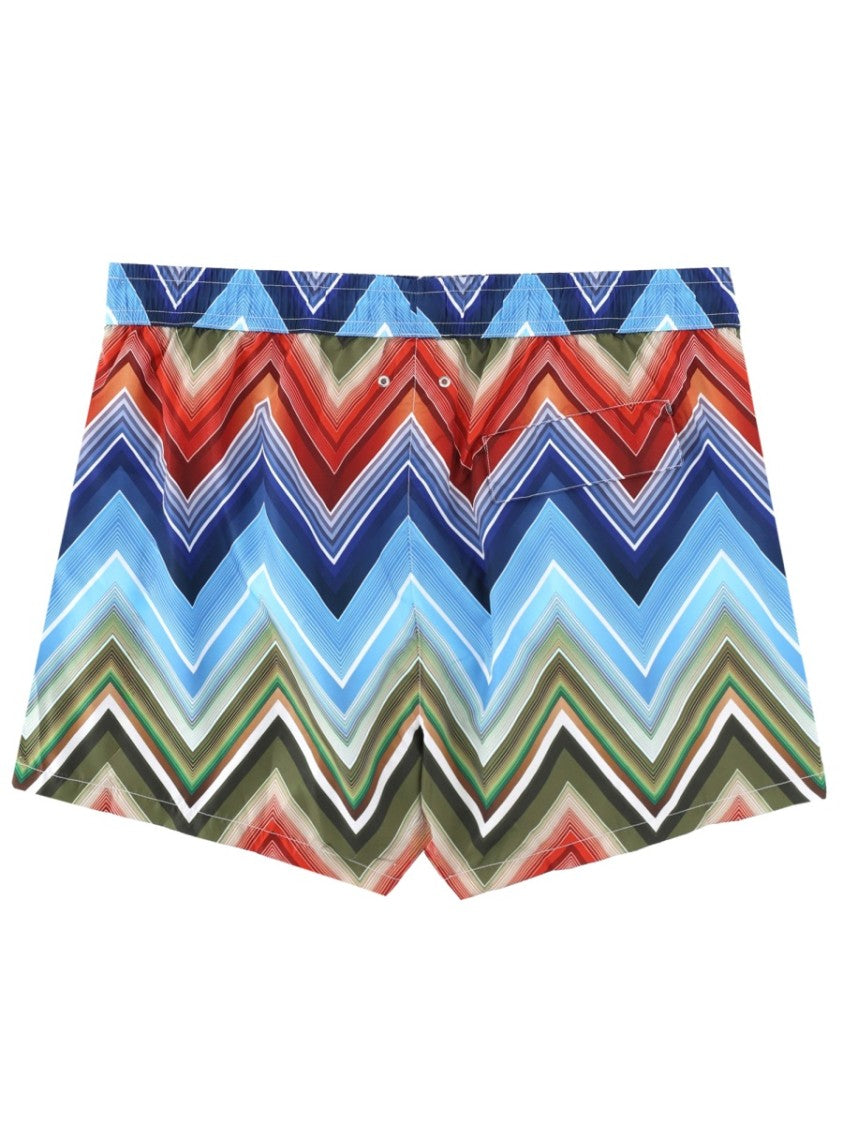 Missoni Vibrant Zigzag Drawstring Back Pocket Shorts