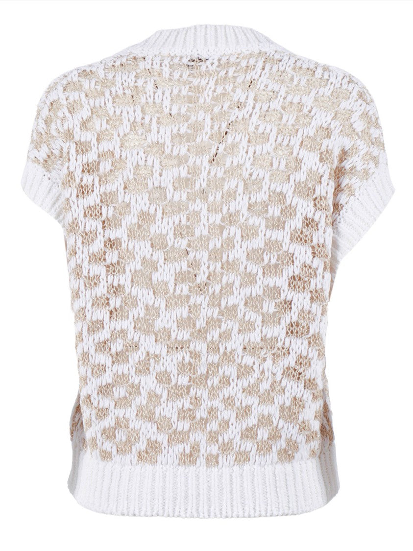 Peserico Short Sleeve Open Knit Sweater