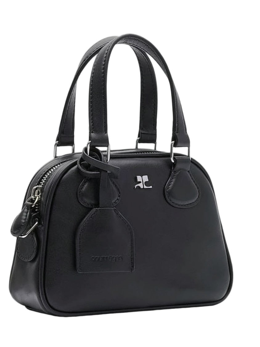 Courrèges Structured Black Calf Leather Tote Bag