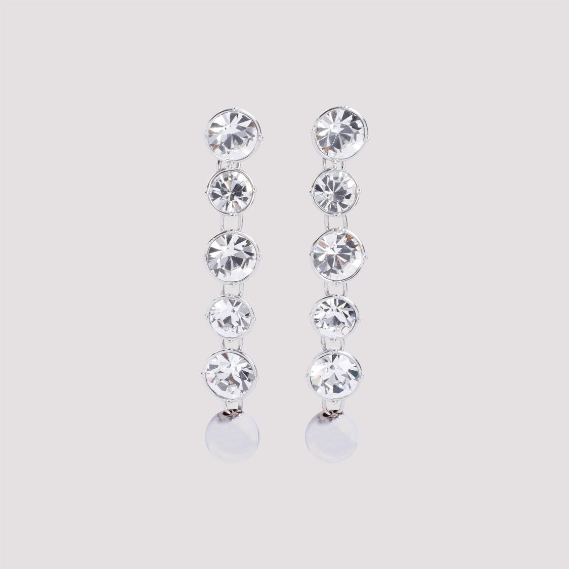 Jean Paul Gaultier Long Diamond Silver Brass Earrings