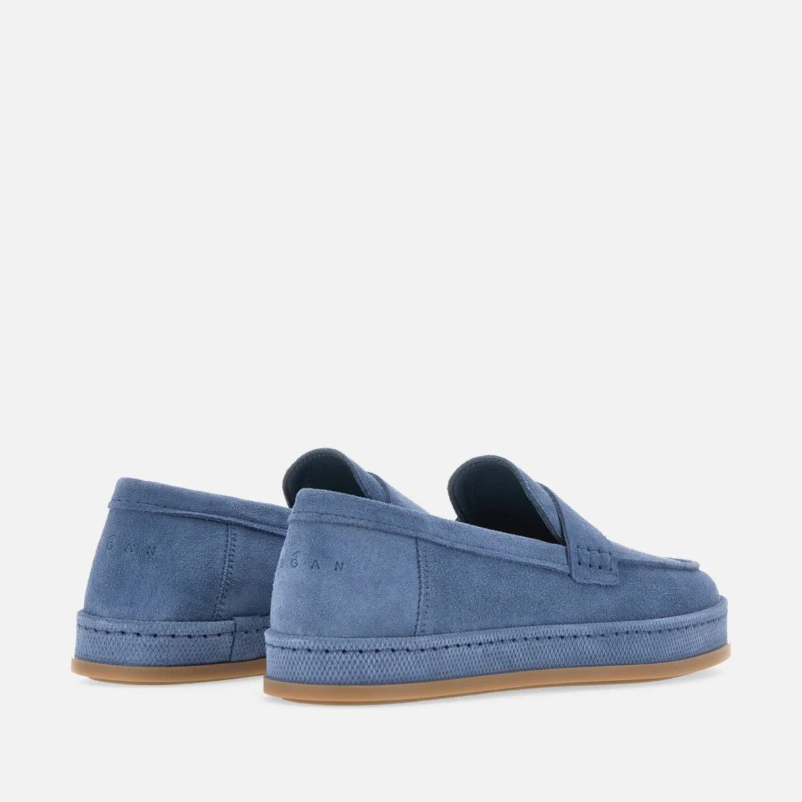 Hogan Muted Blue Suede Loafers