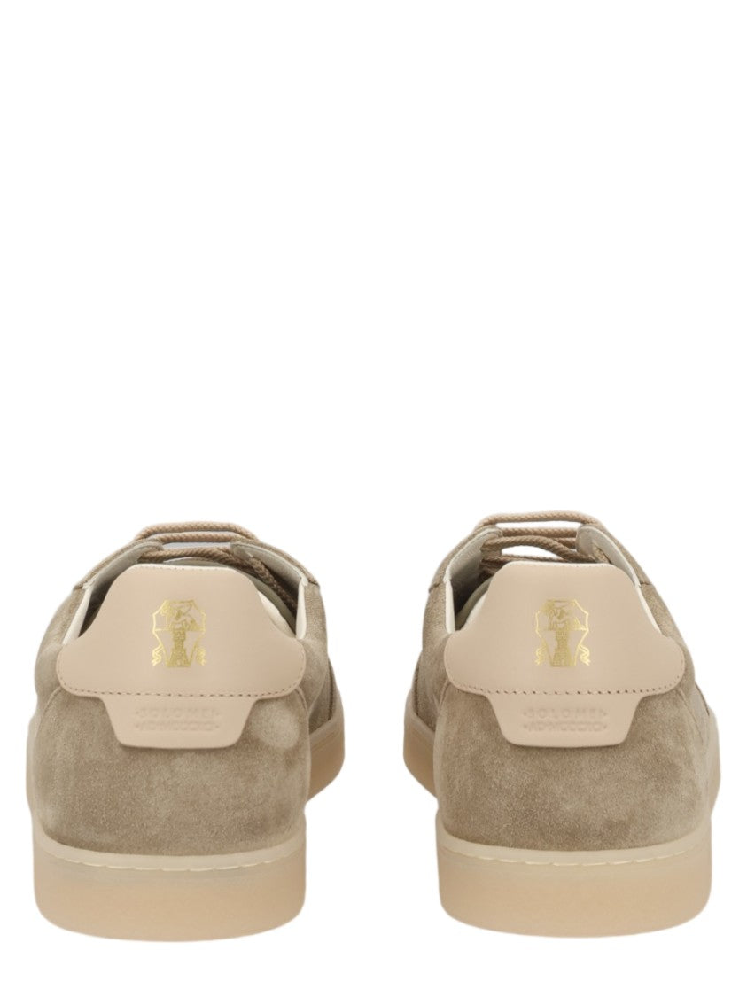 Brunello Cucinelli Low-Top Casual Sneakers In Soft Suede With Embossed Logo