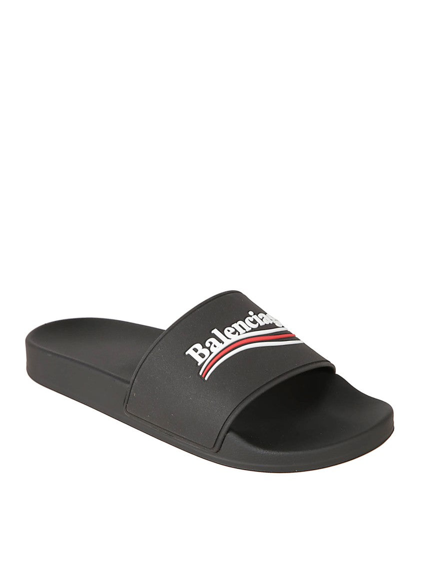 Balenciaga Slide Sandals With Political Campaign Motif