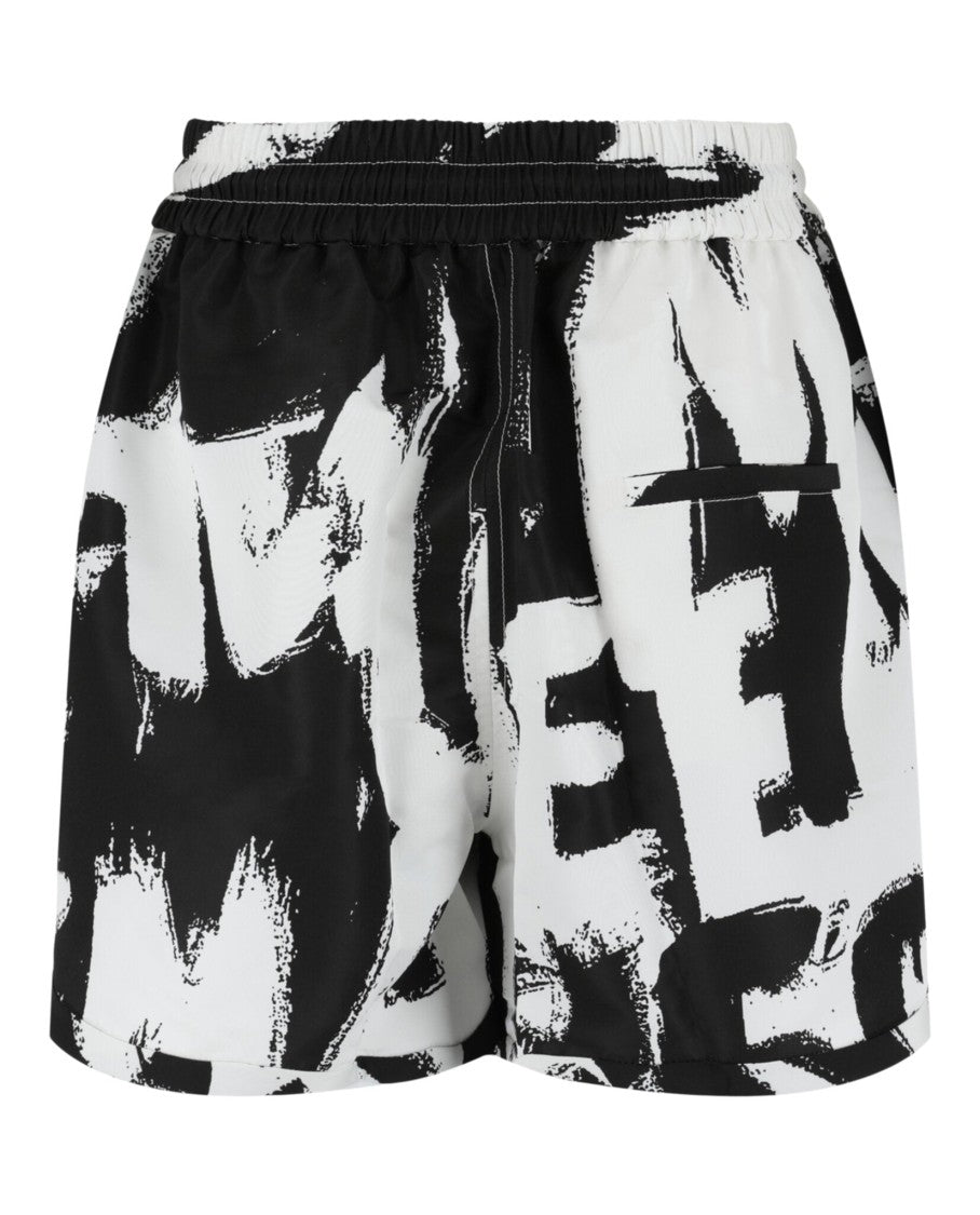 Alexander Mcqueen Graffiti Print Shorts