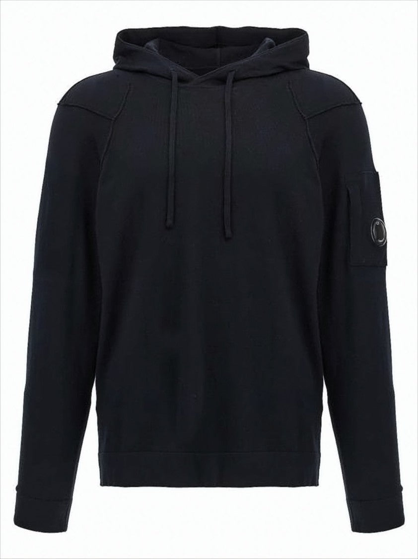 C.P. Company Relaxed-Fit Black Hoodie With Distinctive Patch Pocket