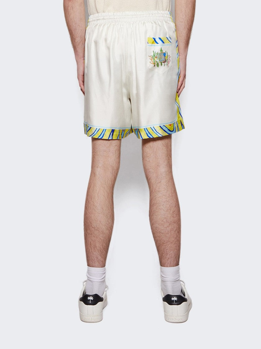 Casablanca Aquatique Silk Drawstring Shorts