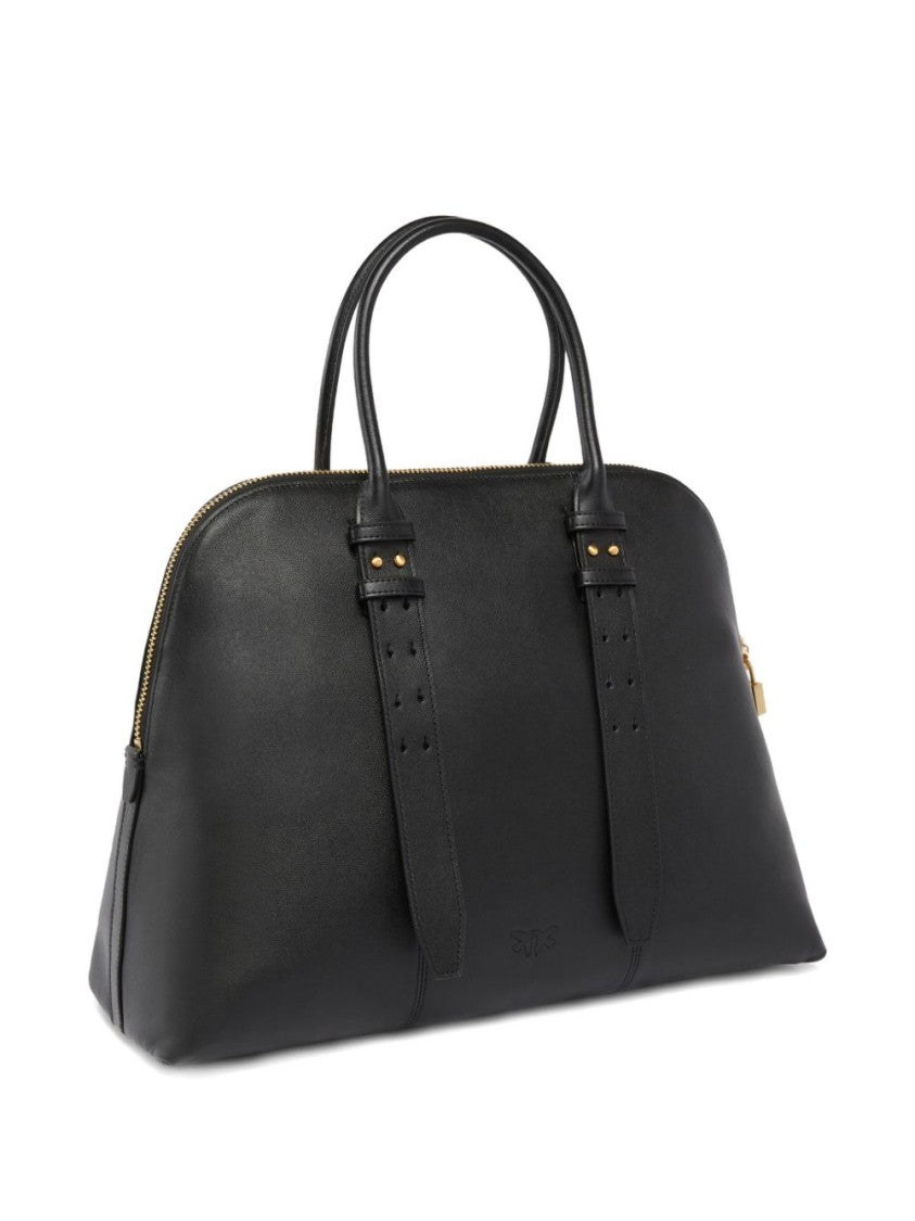 Pinko Refined Calfskin Shoulder Bag With Dual Handles