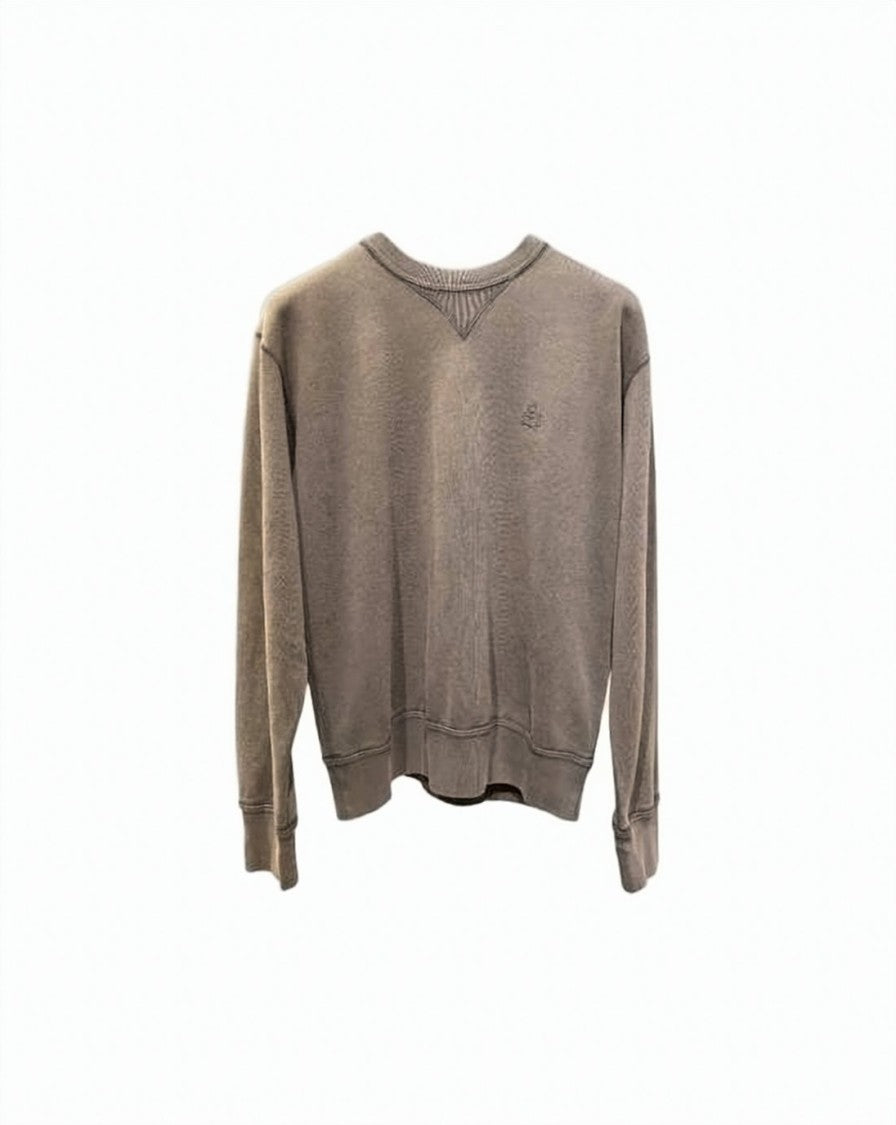 Isabel Marant Relaxed Fit Brown Sweatshirt With Tonal Logo And Ribbed Details