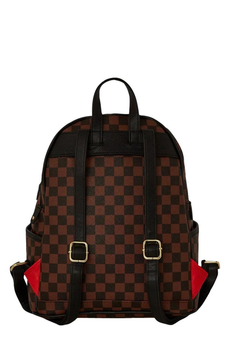 Sprayground Brown And Black Checkerboard Backpack