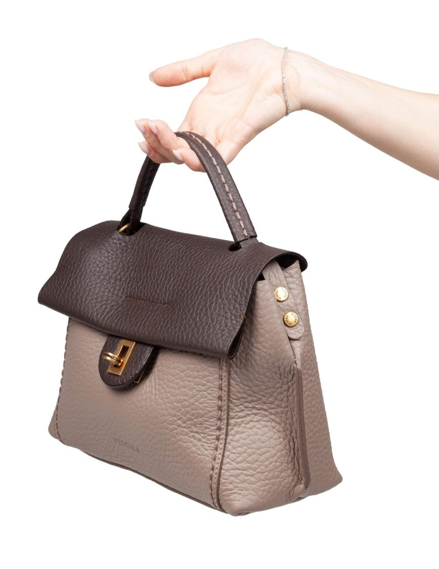 Visona 21570 Leather Handbag, Taupe