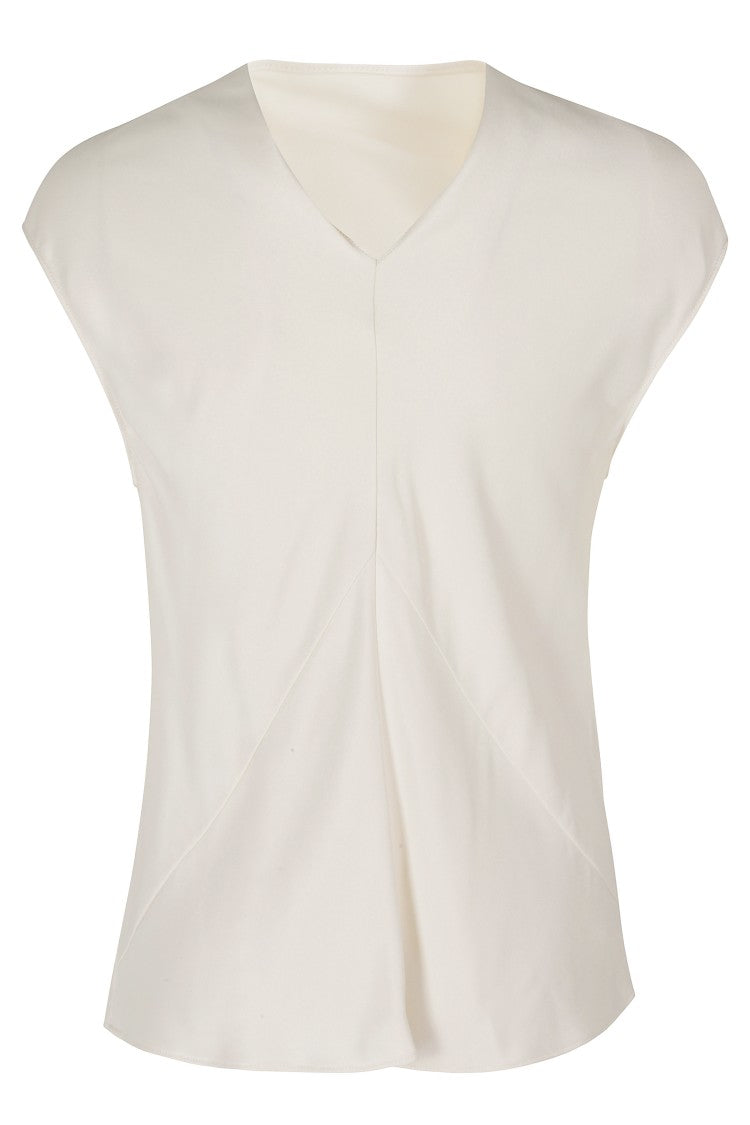 Alberta Ferretti Ivory Cowl Neck Viscose Top