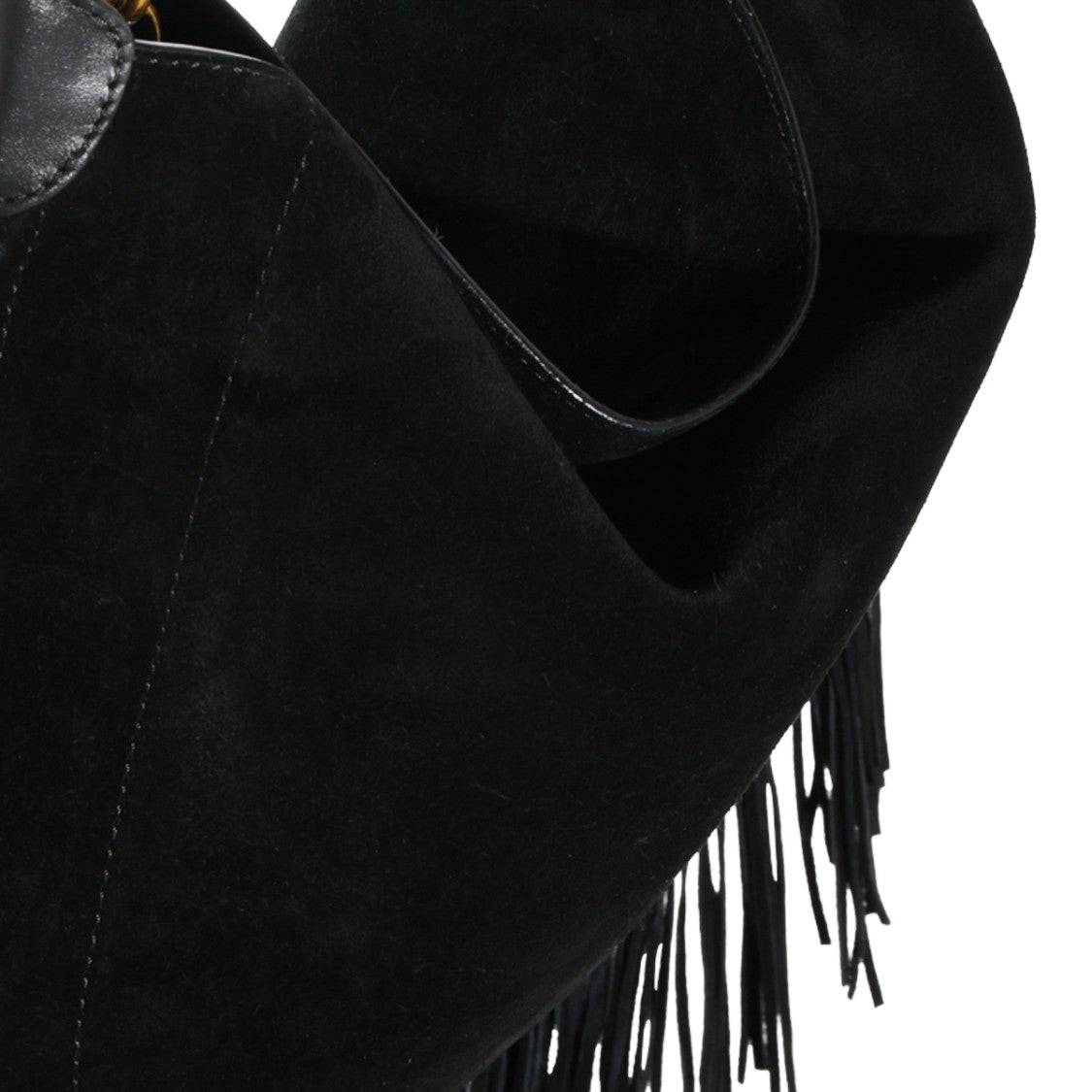 Isabel Marant Black Suede Handbag With Fringe