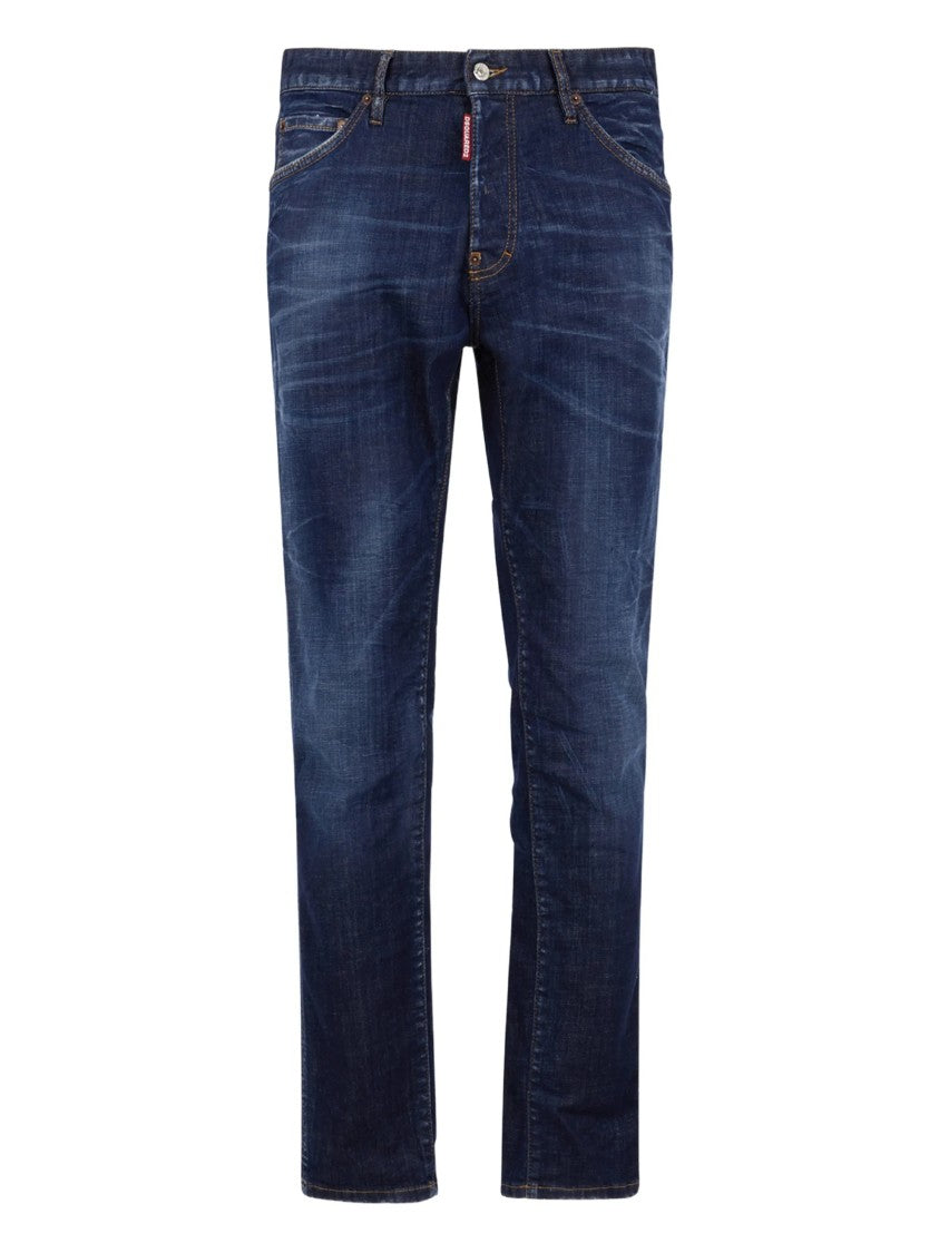 Dsquared2 Straight-Leg Medium-Dark Wash Denim Jeans