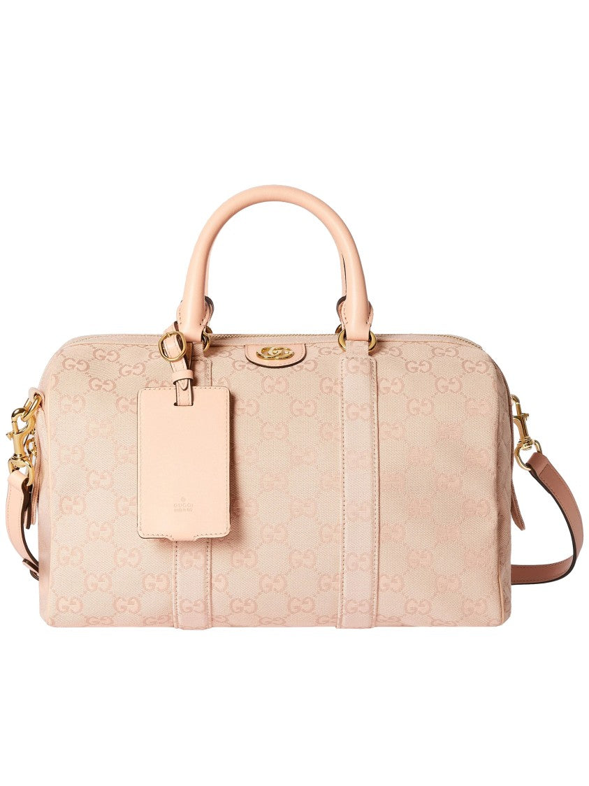 Gucci Pink Ophidia Structured Monogram Canvas Handbag