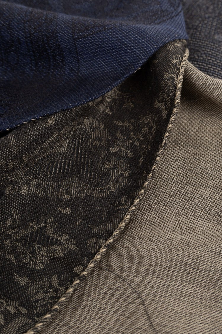 Etro Blue Bohemian Paisley Wool Silk Scarf