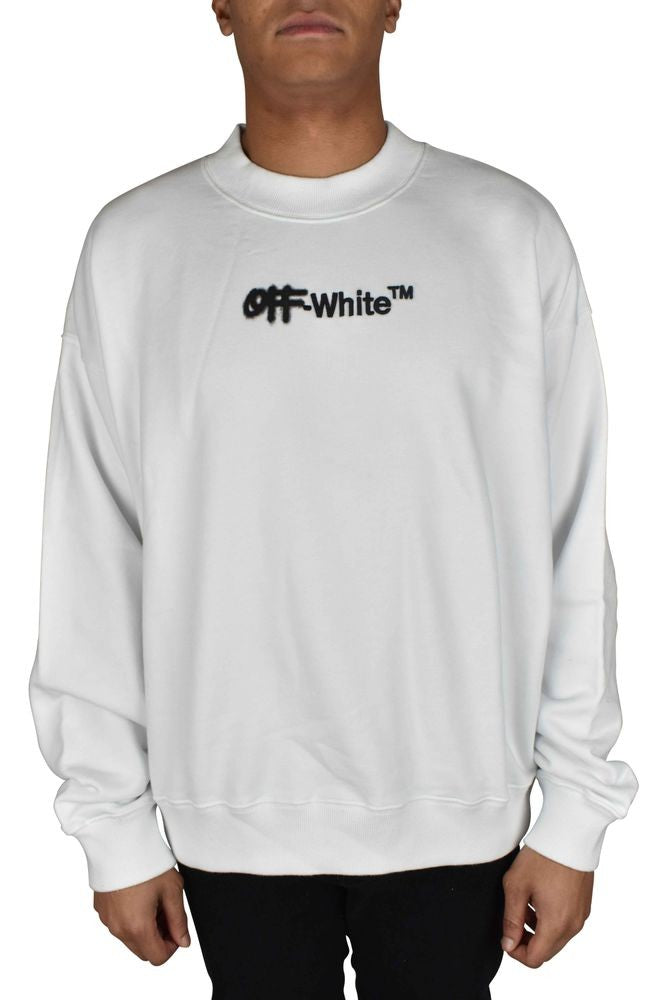 Off-White Slim Fit White Sweatshirt With Iconic Logo Design