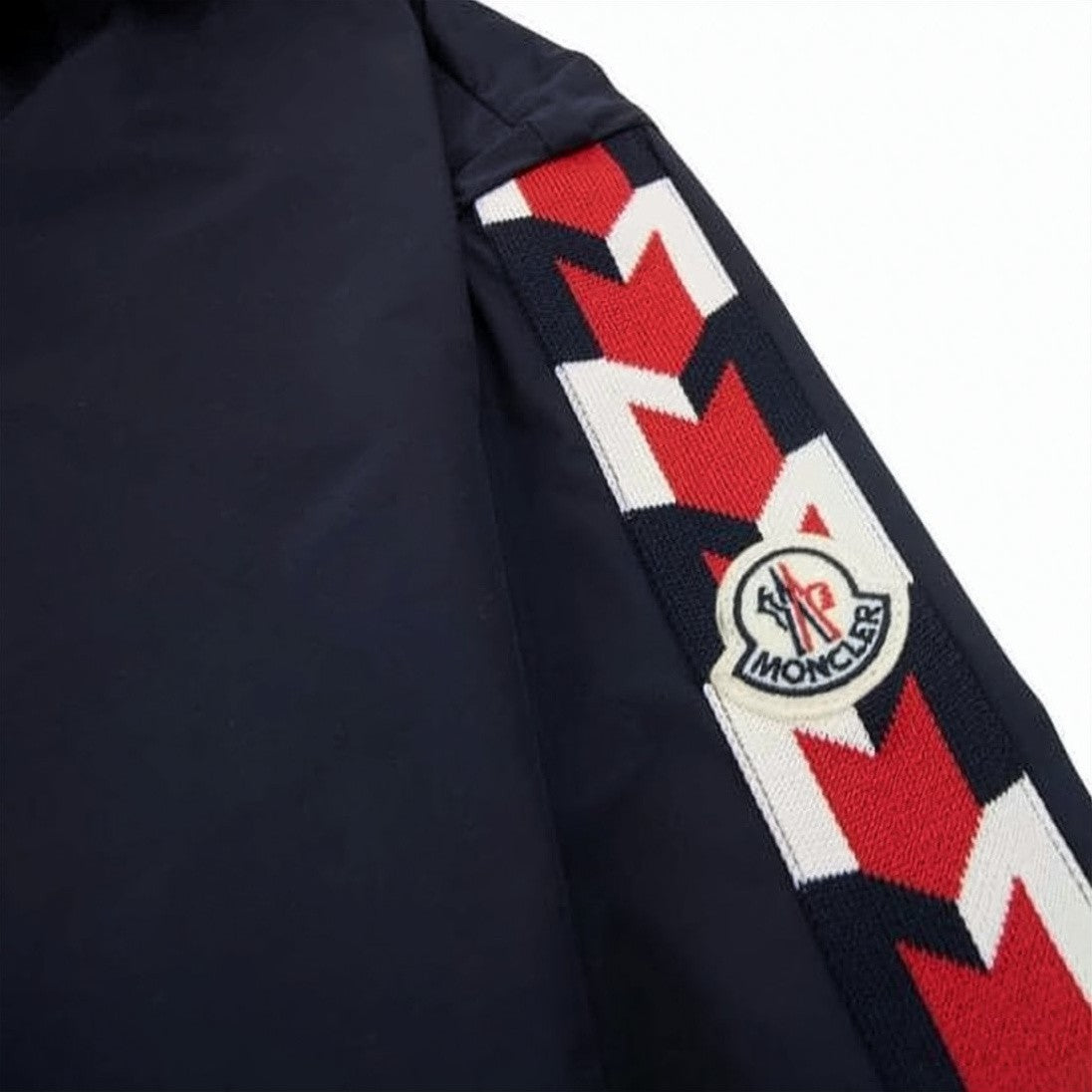 Moncler Casual Jacket With Geometric Patterned Sleeves