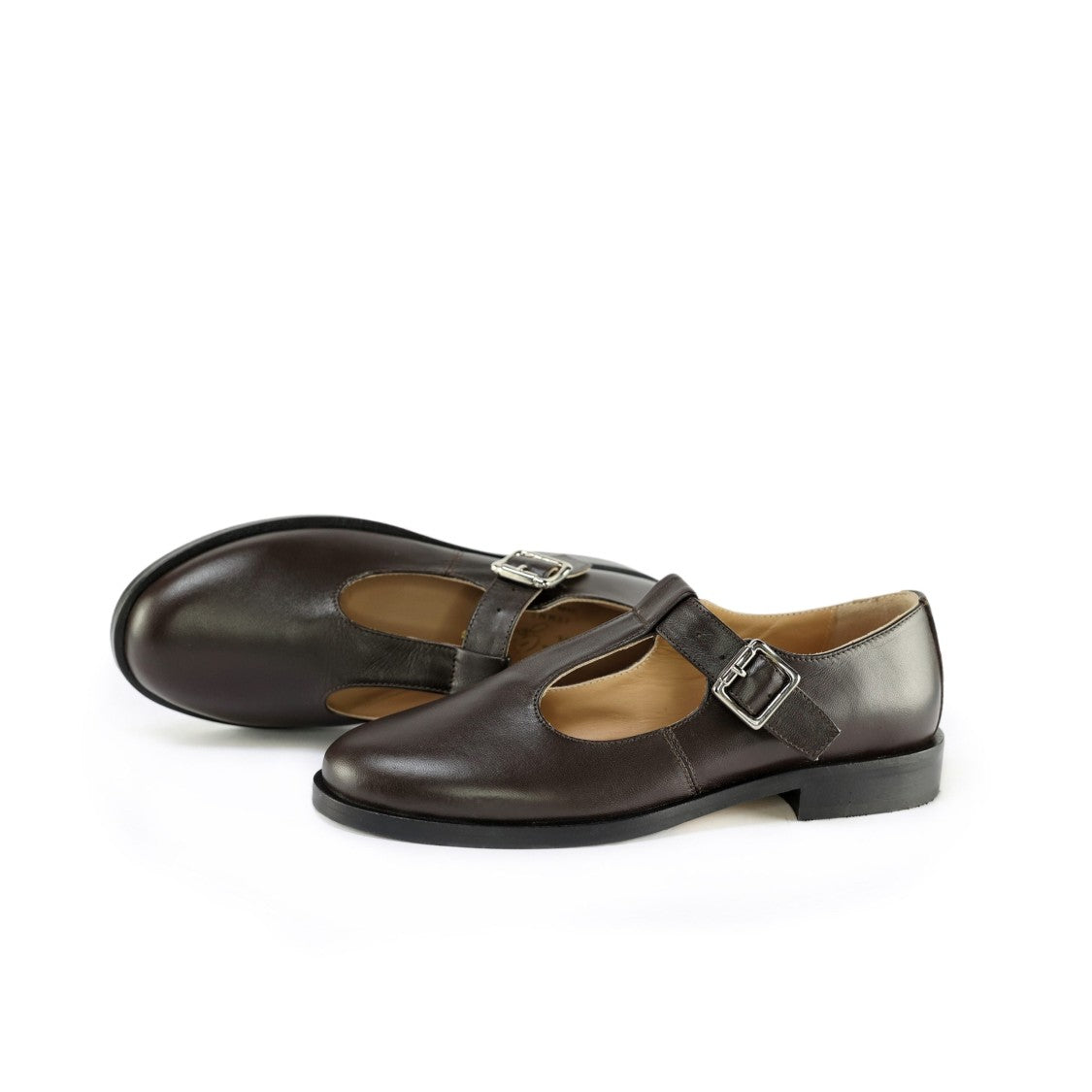 Ton Gout T-Strap Ballerinas In Soft Nappa Leather