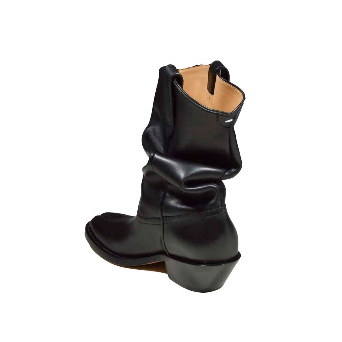 Maison Margiela Black Leather Tabi Texan Boots