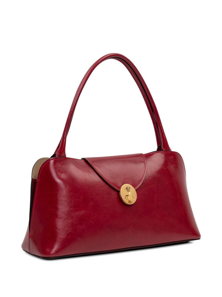 Versace Rectangular Silk And Nylon Handbag With Gold-Tone Clasp