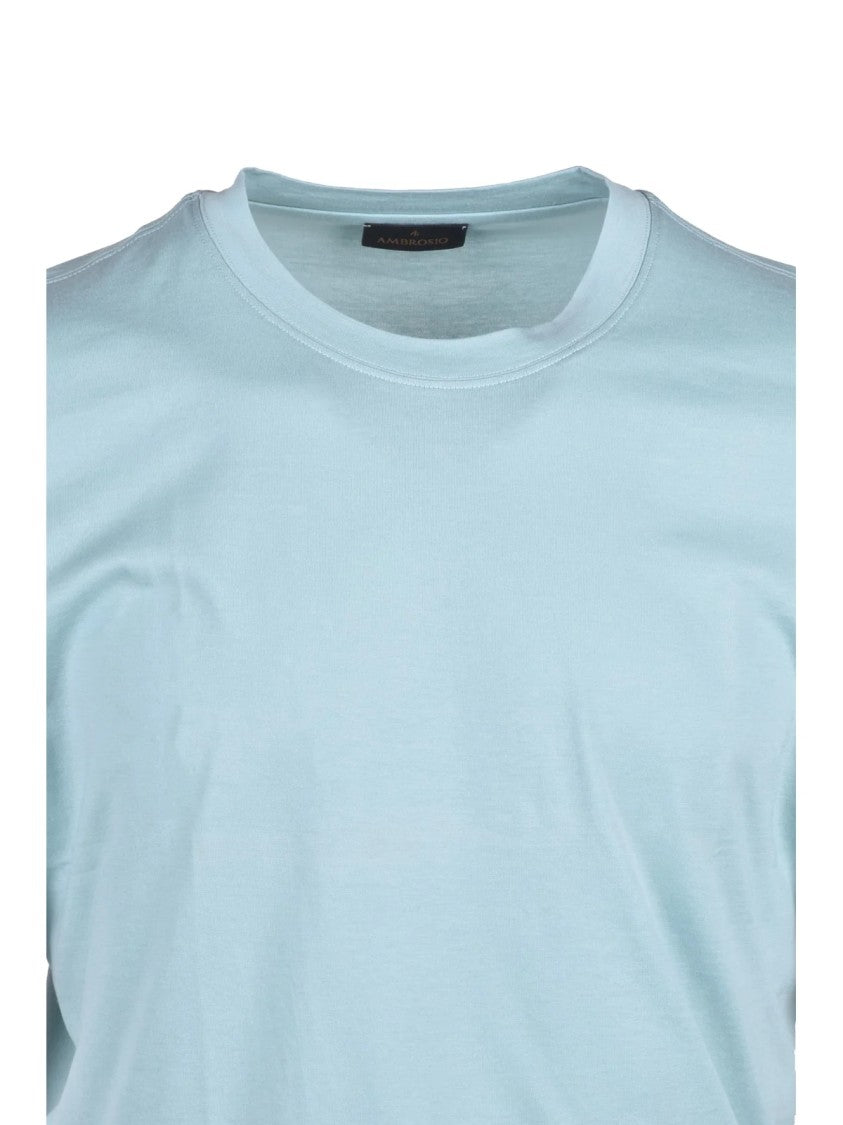 Ambrosio Aqua Green Crew Neckline Cotton T-Shirt