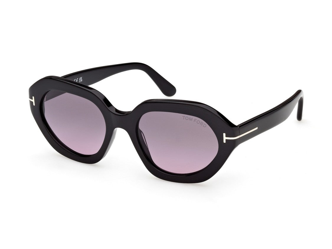 Tom Ford Ft1341 Gradient Lens Translucent Acetate Oversized Geometric Sunglasses
