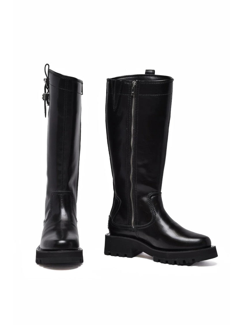 Ganni Black Rubber Geometric Boots