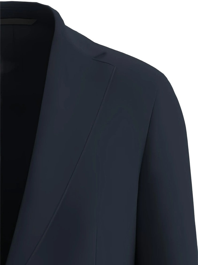 Hugo Boss Tailored Blue Blazer With Notch Lapels And Modern Silhouette