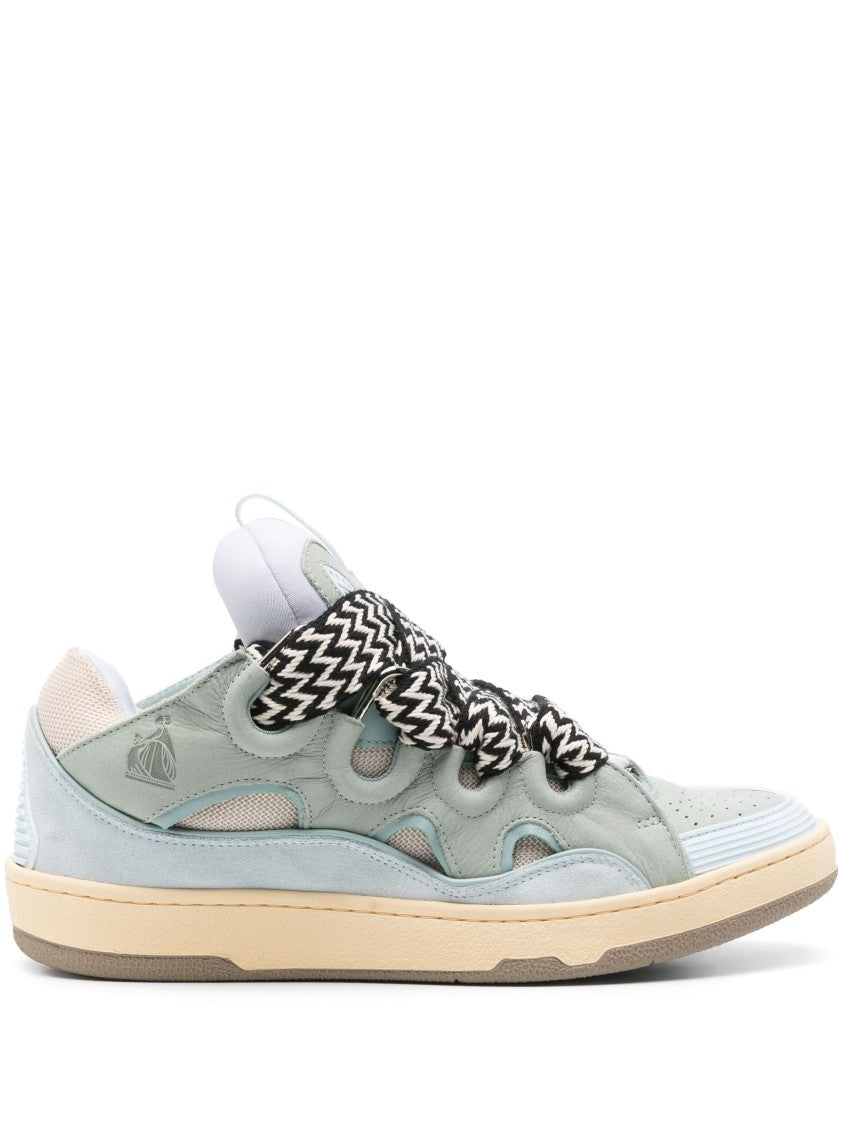 Lanvin Pale Blue Curb Sneakers 90S-Inspired Suede Sneakers