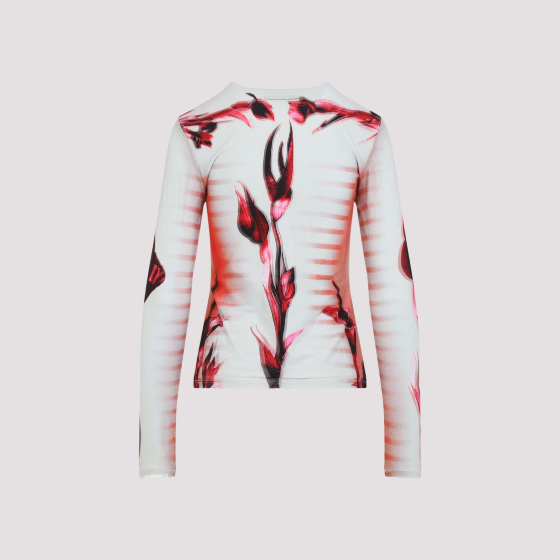 Jean Paul Gaultier Floral-Design Long Sleeve Top In Vibrant Hues