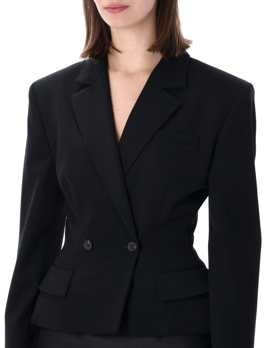 Magda Butrym Peplum Tailored Cropped Wool Blazer