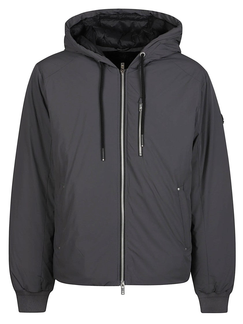 Moose Knuckles Matte Finish Down Jacket With Adjustable Hood