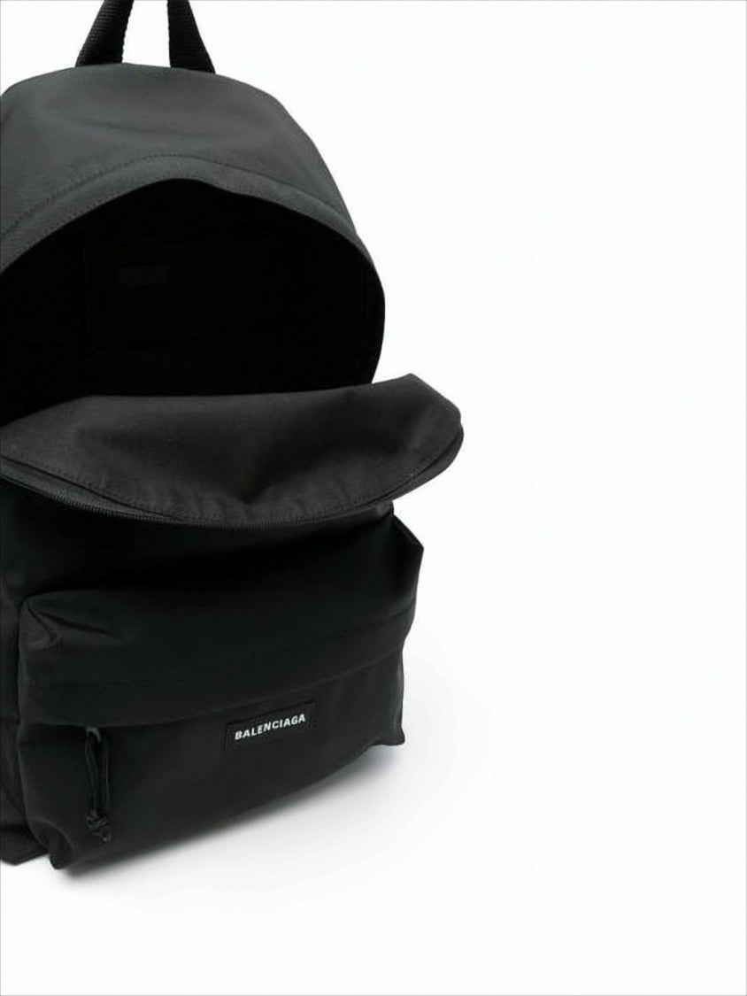 Balenciaga Minimalist Black Backpack With Logo Patch