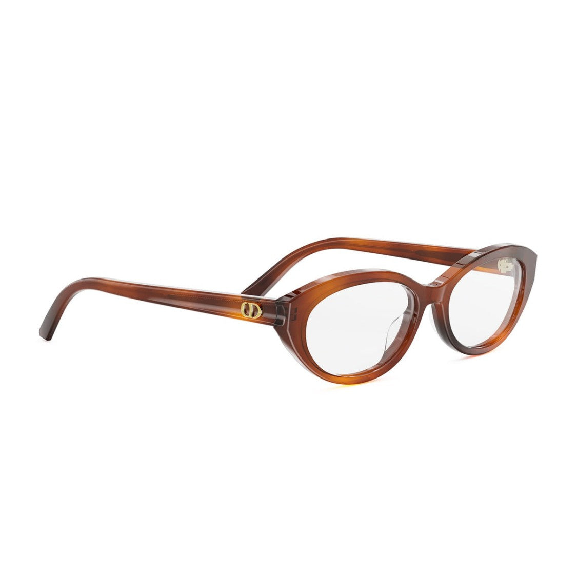 Dior Havana B1i Translucent Amber Oval Glasses