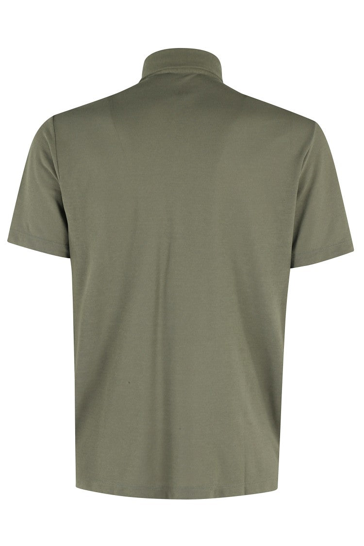 Zanone Ice Cotton Polo Shirt With Buttoned Collar